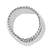 Sculpted Cable Double Wrap Bracelet in Sterling Silver
