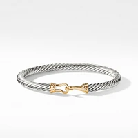 Buckle Classic Cable Bracelet in Sterling Silver with 14K Yellow Gold