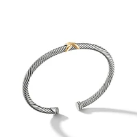 Classic Cable Station Bracelet in Sterling Silver with 18K Yellow Gold