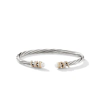 Helena Bracelet in Sterling Silver with 18K Yellow Gold, Pearls and Diamonds