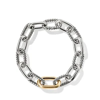 DY Madison Chain Bracelet in Sterling Silver with 18K Yellow Gold