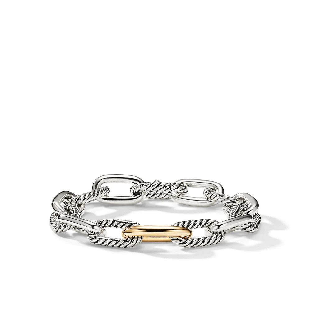 Box Chain Bracelet with Stainless Steel and Sterling Silver, 2.7mm