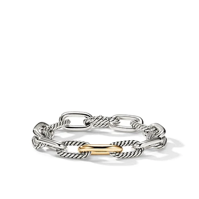 Box Chain Bracelet with Stainless Steel and Sterling Silver, 2.7mm