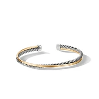 Crossover Bracelet in Sterling Silver with 18K Yellow Gold