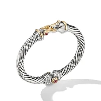 Zig Zag Stax Cuff Bracelet in Sterling Silver with Diamonds