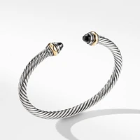 Crossover Two Row Bracelet in Sterling Silver with Diamonds