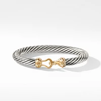 Crossover Two Row Bracelet in Sterling Silver with Diamonds, 6mm