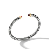 Buckle Classic Cable Bracelet in Sterling Silver with 14K Yellow Gold