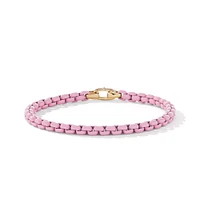 DY Bel Aire Color Box Chain Bracelet in Blush Acrylic with 14K Yellow Gold Accent