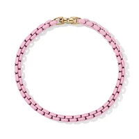 DY Bel Aire Color Box Chain Bracelet in Blush Acrylic with 14K Yellow Gold Accent