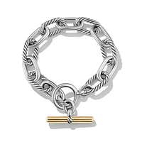 DY Madison Toggle Chain Bracelet in Sterling Silver with 18K Yellow Gold, 11mm
