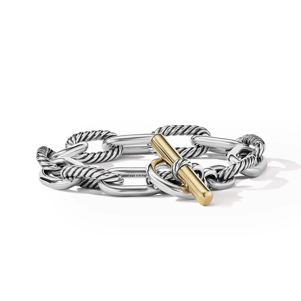 DY Madison Toggle Chain Bracelet in Sterling Silver with 18K Yellow Gold