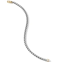 Cable Flex Bracelet in Sterling Silver with 14K Yellow Gold and Peridot, 4mm