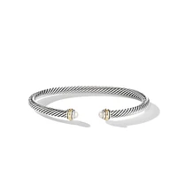Crossover Three Row Bracelet in Sterling Silver with 18K Yellow Gold and Diamonds