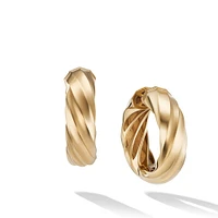 Cable Edge Hoop Earrings in 18K Yellow Gold, 28.9mm