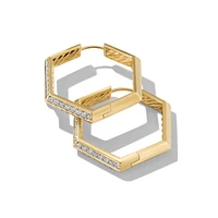 Carlyleâ„¢ Hoop Earrings in 18K Yellow Gold with Diamonds, 26mm