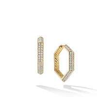 Carlyleâ„¢ Hoop Earrings in 18K Yellow Gold with Diamonds, 26mm