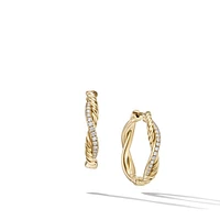 Petite Infinity Hoop Earrings in 18K Yellow Gold with Diamonds, 17.3mm