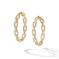 Stax Chain Link Hoop Earrings in 18K Yellow Gold with Diamonds, 37mm