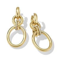 DY Mercerâ„¢ Circular Drop Earrings in 18K Yellow Gold with Diamonds, 50mm