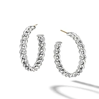 Cable Edge Hoop Earrings in 18K Yellow Gold, 28.9mm