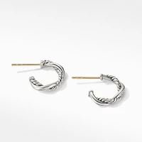 Petite Infinity Huggie Hoop Earrings in Sterling Silver with Diamonds, 3mm