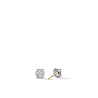 Petite Chatelaine Stud Earrings in Sterling Silver with Pavé Diamonds, 6.5mm