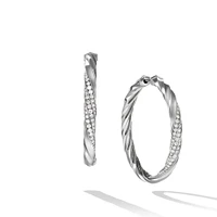 Petite Infinity Hoop Earrings in 18K Yellow Gold with Diamonds, 17.3mm