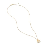 Initial Charm Necklace in 18K Yellow Gold with Diamond