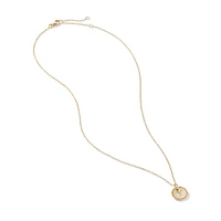 Initial Charm Necklace in 18K Yellow Gold with Diamond Y