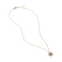 Cable Collectibles Evil Eye Necklace in 18K Yellow Gold with Pavé Blue Sapphires and Diamonds, 11mm
