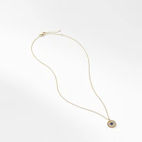 Cable Collectibles Evil Eye Necklace in 18K Yellow Gold with Pavé Blue Sapphires and Diamonds, 11mm