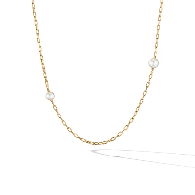 DY Madison Pearl Necklace in 18K Yellow Gold with Pearls, 6.2mm