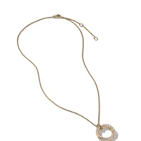 Pavé Crossover Pendant Necklace in 18K Yellow Gold with Diamonds