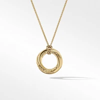 Pavé Crossover Pendant Necklace in 18K Yellow Gold with Diamonds