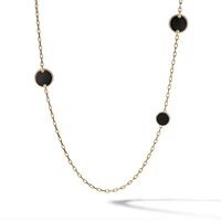 DY Elements Station Necklace in 18K Yellow Gold with Black Onyx Reversible to Mother of Pearl