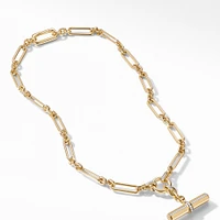 Lexington E/W Chain Necklace in 18K Yellow Gold with Diamonds