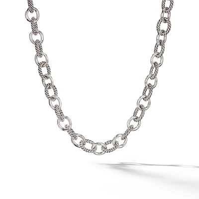 Oval Link Chain Necklace in Sterling Silver, 16mm