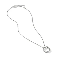 Petite Infinity Pendant Necklace in Sterling Silver with Diamonds, 18mm
