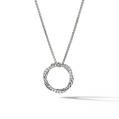 Petite Infinity Pendant Necklace in Sterling Silver with Diamonds, 18mm