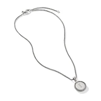 Initial Charm Necklace in Sterling Silver with Diamond I