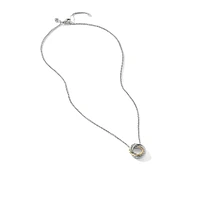 Crossover Pendant Necklace in Sterling Silver with 18K Yellow Gold, 14.5mm