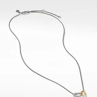 Cable Collectibles Interlocking Heart Necklace in Sterling Silver with 18K Yellow Gold, 16.4mm