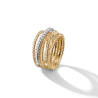 Crossover Ring in 18K Yellow Gold with Diamonds
