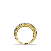 Crossover Ring in 18K Yellow Gold with Diamonds