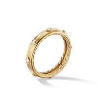 Modern Renaissance Band Ring in 18K Yellow Gold with Diamonds
