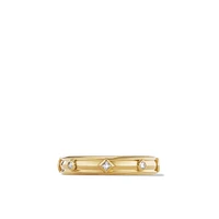 Modern Renaissance Band Ring in 18K Yellow Gold with Diamonds