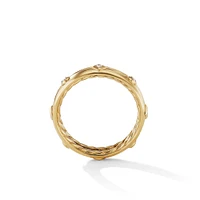 Modern Renaissance Band Ring in 18K Yellow Gold with Diamonds
