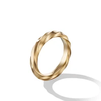 Cable Edge Band Ring in 18K Yellow Gold