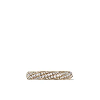 Cable Edge Band Ring in 18K Yellow Gold with Diamonds